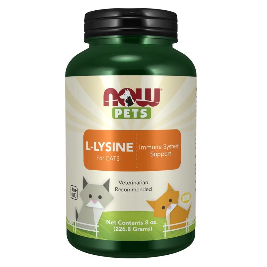 Bột L-Lysine Now Pets cho mèo 226.8g Mỹ tăng cường miễn dịch, hỗ trợ sức khỏe mắt chính hãng
