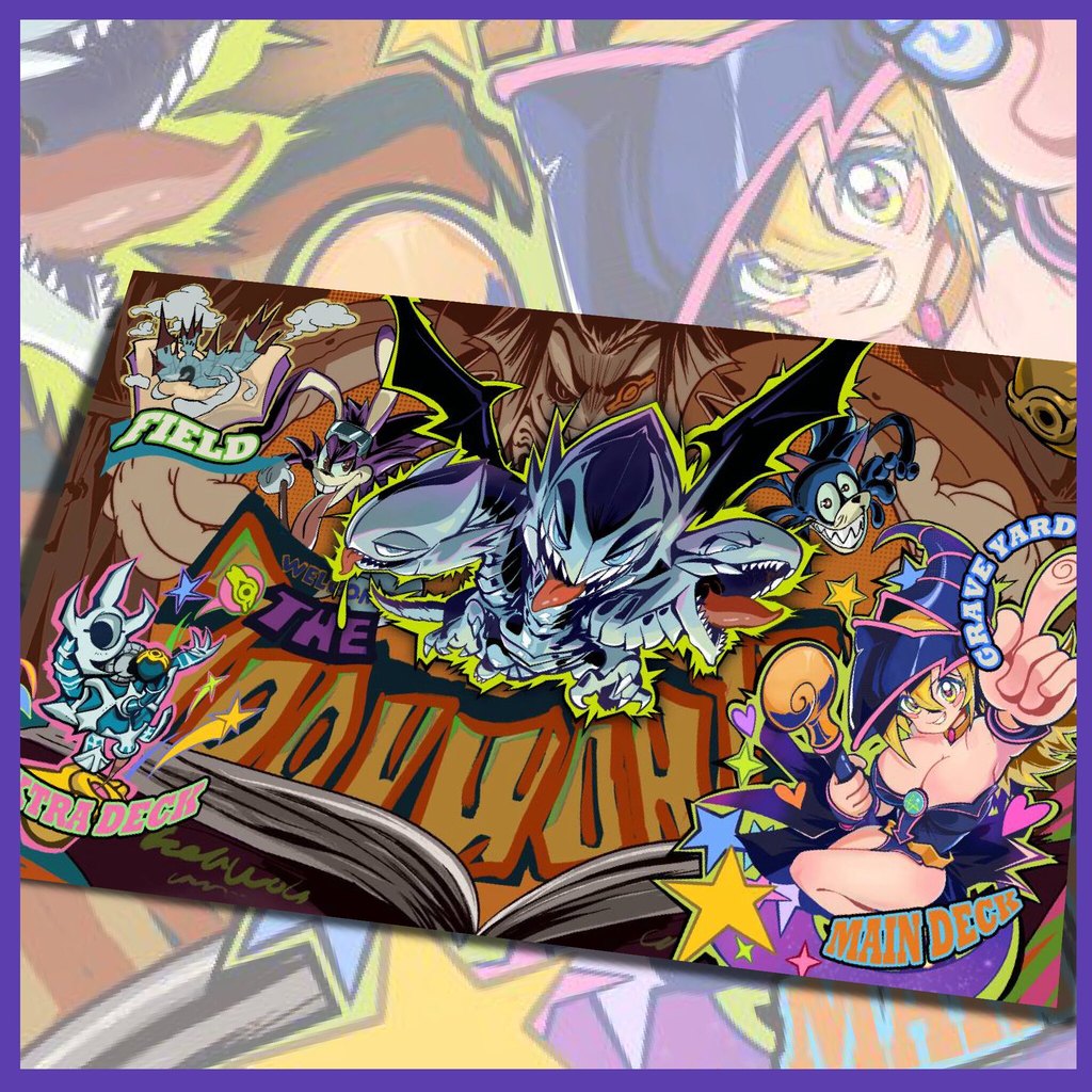 [Black Owl Brand-Firefly] Yu-Gi-Oh-Card Mat-Cartoon World Cartoon Black Witch White Dragon Mat