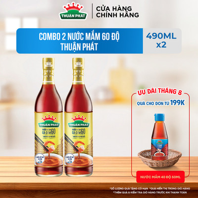 Nước mắm cá cơm Thuận Phát 60 độ đạm 490ml - Từ 3 loại cá cơm Phú Quốc