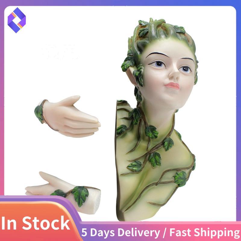 Cổ Tích Cây Hugger Ngoài Trời Dryad Trang Trí Sân Vườn ForestElves Điêu Khắc Tượng Cây Mặt Peeker Tr