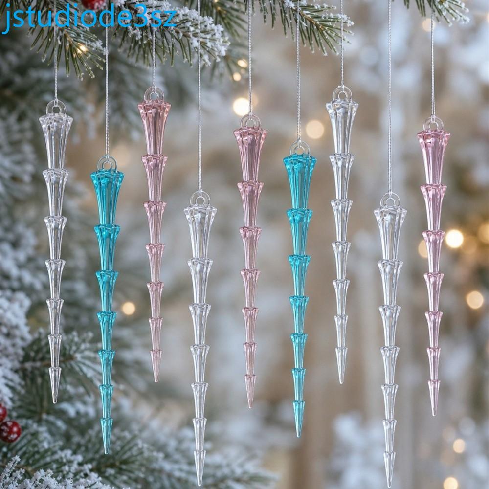 LYXOR 12 Chiếc Acrylic Icicle Đồ Trang Trí Giáng Sinh, Cây Icicle Giả Trong Suốt Cây Giáng Sinh Tran