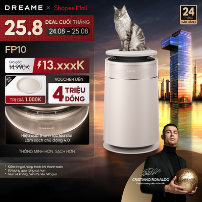 Dreame FP10 Máy lọc không khí cho thú cưng | Con lăn gom lông làm sạch màng lọc | Khử mùi than hoạt tính | BH 24 tháng