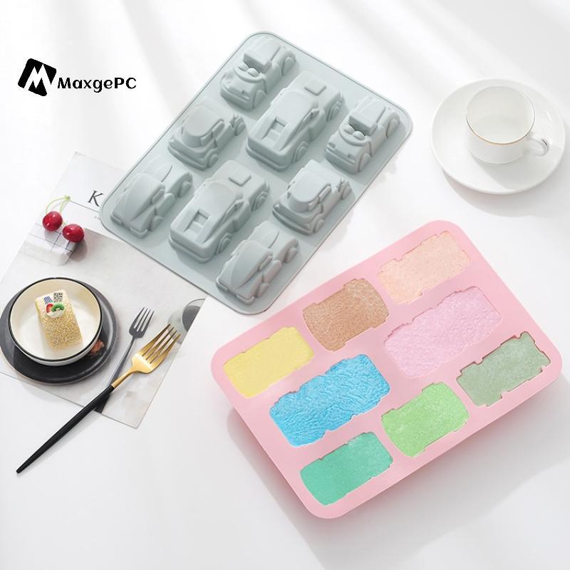 [Max-t] 4 / 6 / 8 Khoang Xe Lửa Khuôn Silicon Xe Crayon Làm Đồ Dùng Pudding Jelly Bánh Sô Cô La Khuô
