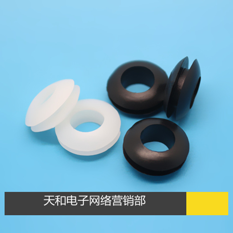 Đường kính trong 8MM Lỗ trong 8mm 8mm Đen Trắng Kín Khe Cắm Thẻ Hai Mặt Bảo Vệ Cuộn Dây Ổ Cắm Vòng