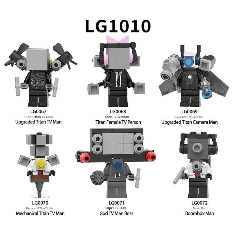 lego skibidi toilet mô hình lego Người đi vệ sinh LG1010 Super Titan Người giám sát TV Người nói Ngư