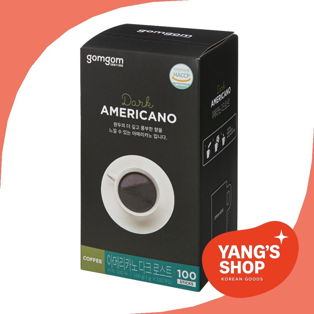 [gomgom] Cà phê Dark Americano, 100 que / Americano đậm kiểu Hàn Quốc / Hương đậm / Chính hãng 100% 