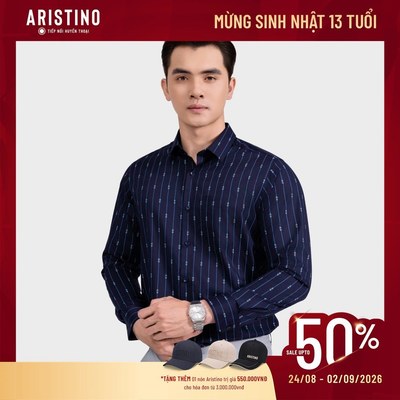 Áo Sơ Mi Nam Dài Tay Kẻ Sọc Aristino Regular Fit Bamboo Thoáng Mát ALS1990Z