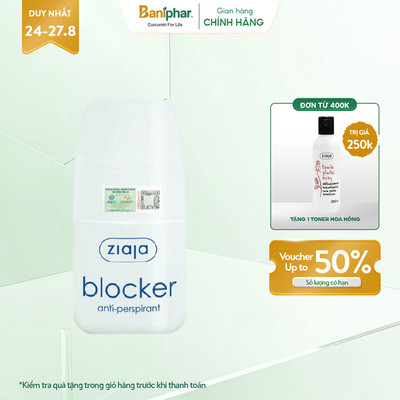 Lăn Khử Mùi Kiểm Soát Mồ Hôi Ziaja Blocker Anti Perspirant Hiệu Quả Vùng Nách 60ml