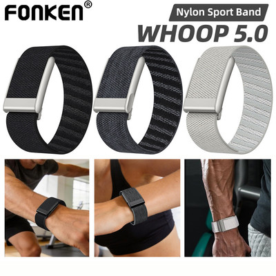 Fonken Sport Dây đeo Nylon Vòng đeo tay co giãn Dây thun thay thế cho Whoop 5.0 MG