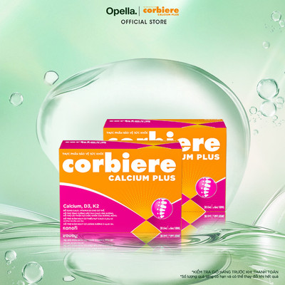 Bộ 2 Thực phẩm bảo vệ sức khỏe Corbiere Calcium Plus Mới - Canxi hữu cơ + D3 + K2