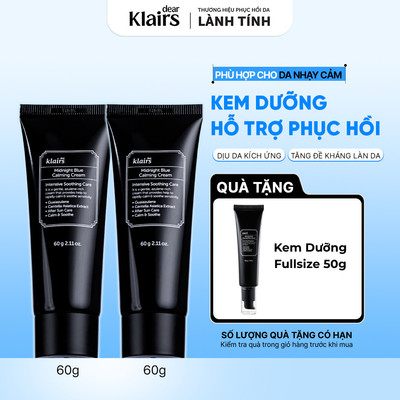 Combo 2 Kem dưỡng da Dear, Klairs Midnight Blue Calming Cream 60g [FS]