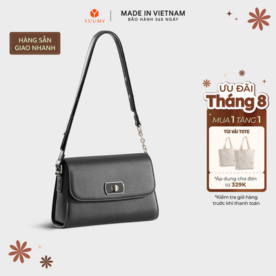 Túi Yuumy (Thời trang nữ khoá xoay kim loại sang trọng size 21 - Túi đeo vai da Seasand YN301)