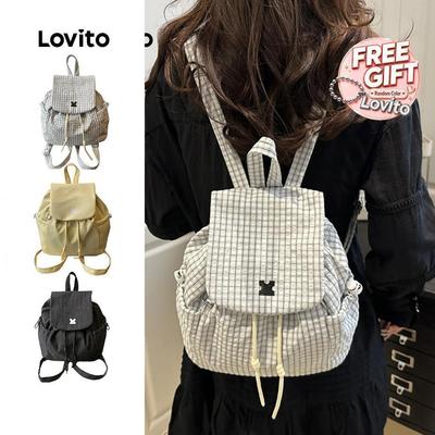 Lovito Túi Xách Học Sinh Dây Rút Kiểu Hàn Quốc Thời Trang Dành Cho Nữ Thích Hợp Cho Du Lịch LFA107039