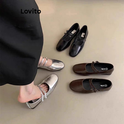Lovito thanh lịch Women's Mary Jane Shoes with Soft Sole Buckle Detail and Little Fragrance for Commuting LFA43660