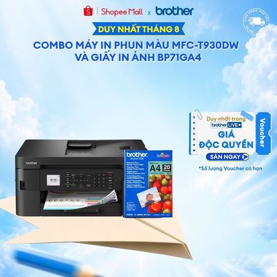 Combo máy in phun màu đa năng Brother MFC-T930DW + Giấy in ảnh BP71GA4