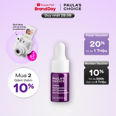 Tinh chất thu nhỏ lỗ chân lông và giảm nếp nhăn Clinical Niacinamide 20% Treatment 2ml 78032