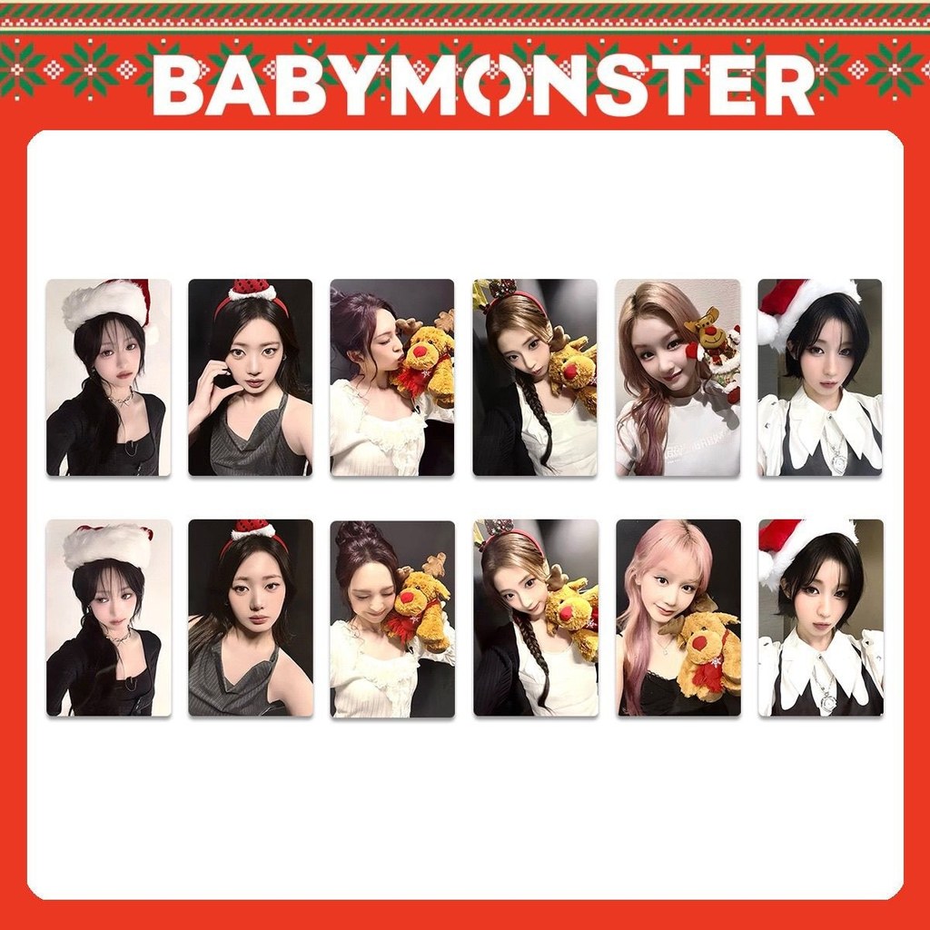 Babymonster 25 Giáng Sinh Photocard Babymonster Thiệp Giáng Sinh Sừng Cô Gái Asa Zheng