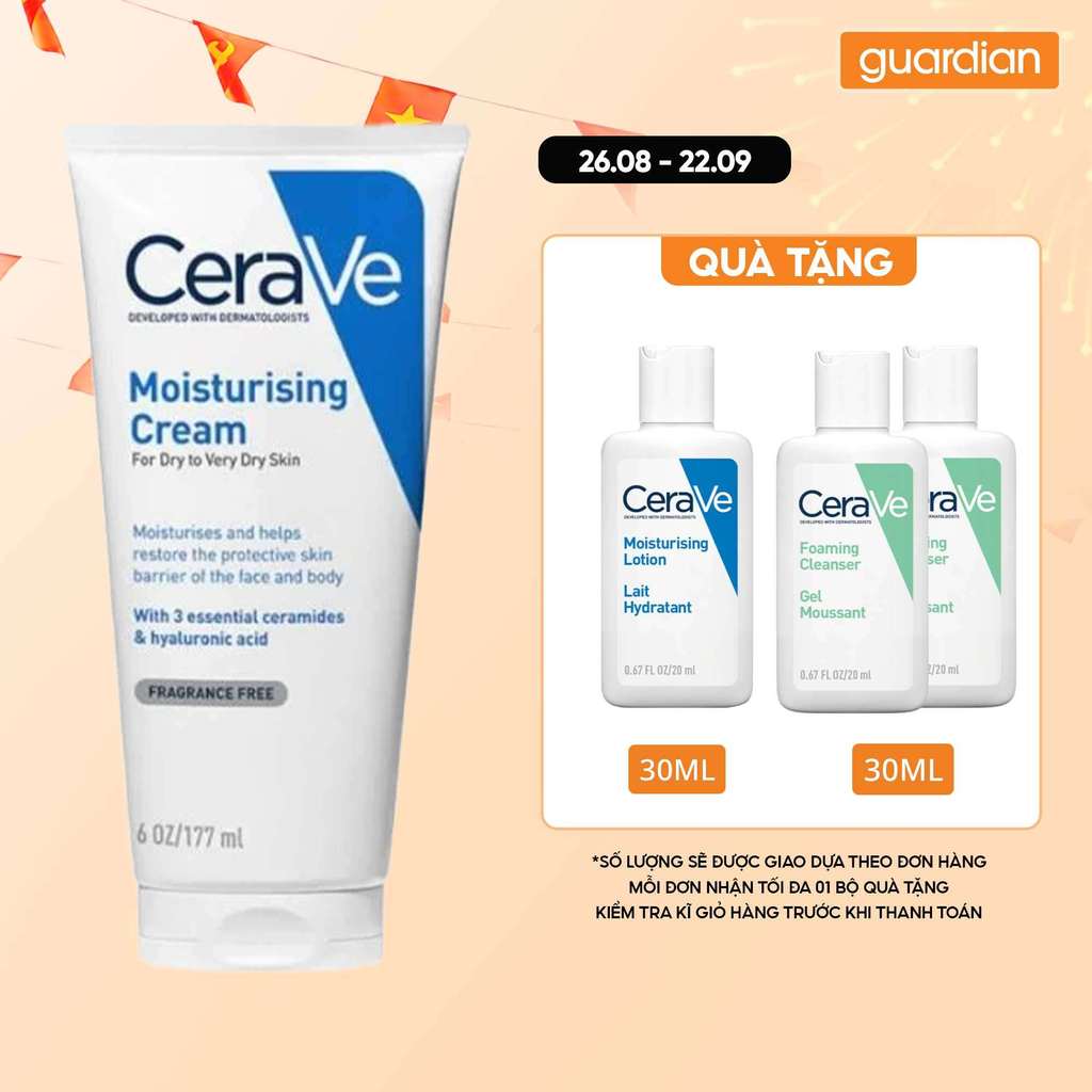 Kem Dưỡng Ẩm Phục Hồi Chuyên Sâu Và Giữ Da Ẩm Mịn Cerave Moisturising Cream 177Ml | Guardian Việt Na