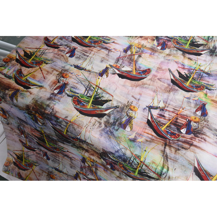 Hubu Shop Tất Cả Lụa In Hình Kỹ Thuật Số Satin 1.4m Rộng 75 Yuan Một Mét