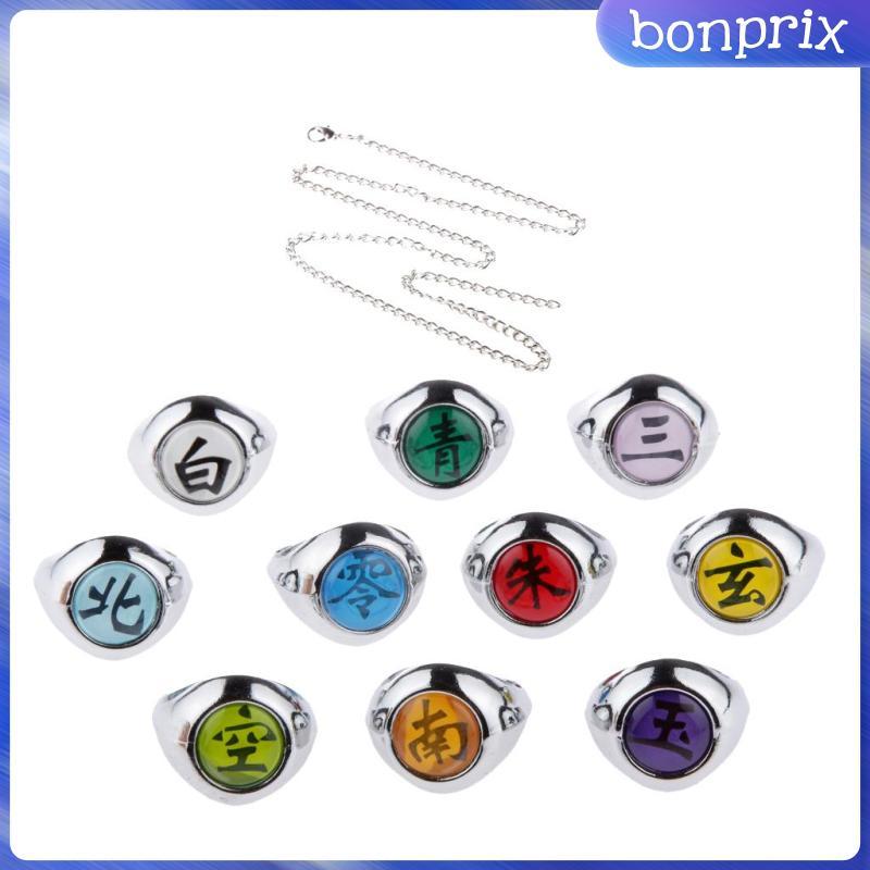 Anime NARUTO 10 Chiếc Akatsuki Thành Viên Sasuke Itachi Cosplay Nhẫn Bộ Quà Tặng