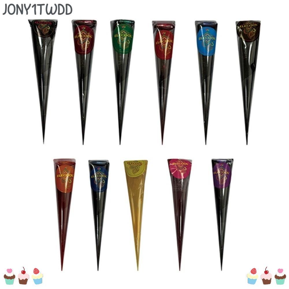JONY1TWDD Henna Paste Cone, Kem xăm Henna tạm thời màu nâu đen, Kem xăm Henna Bán vĩnh viễn Dễ sử dụ