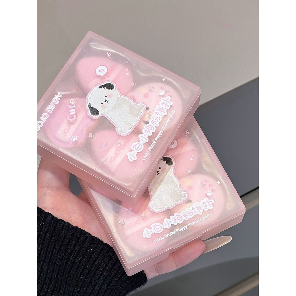 JOJO DIARY / Long DIARY Flocking Thumb Puff Set Box Set Makeup Blush Pressed Powder Fingertip Nhỏ Mi