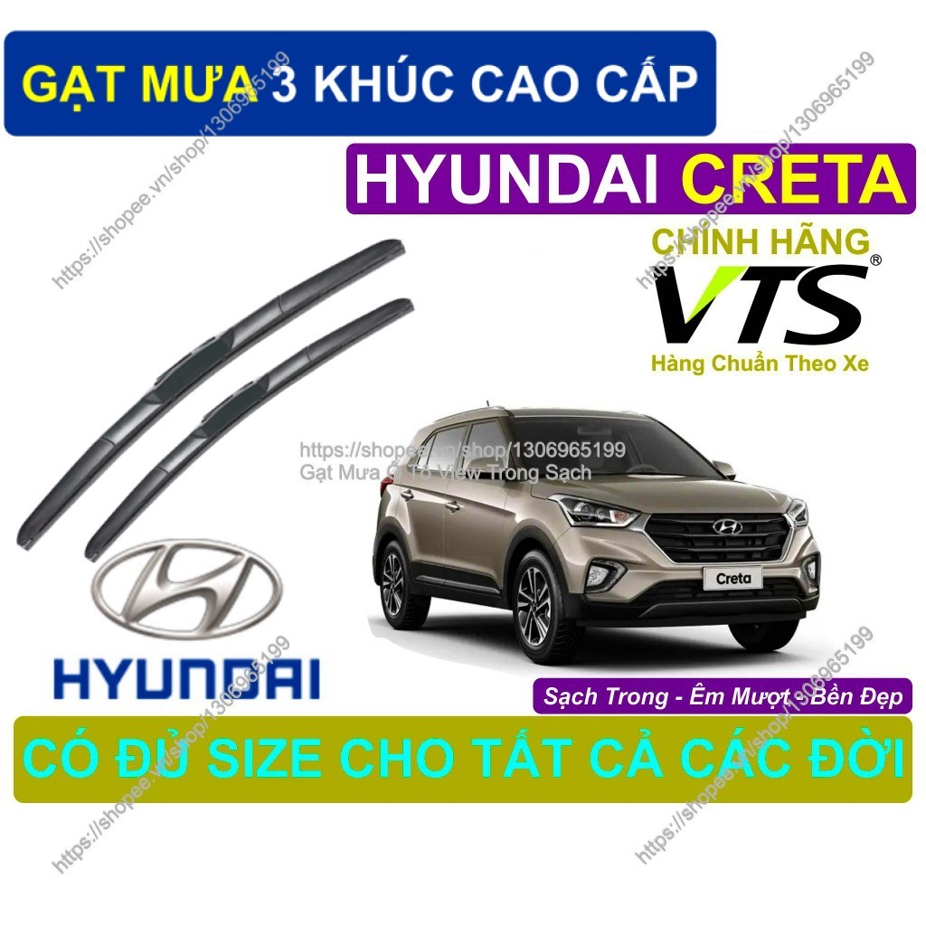 Gạt Mưa 3 Khúc Silicon Kính Lái Hyundai Creta, Cặp Gạt M.ưa Kính Lái Hyundai Creta,  Hyundai Creta