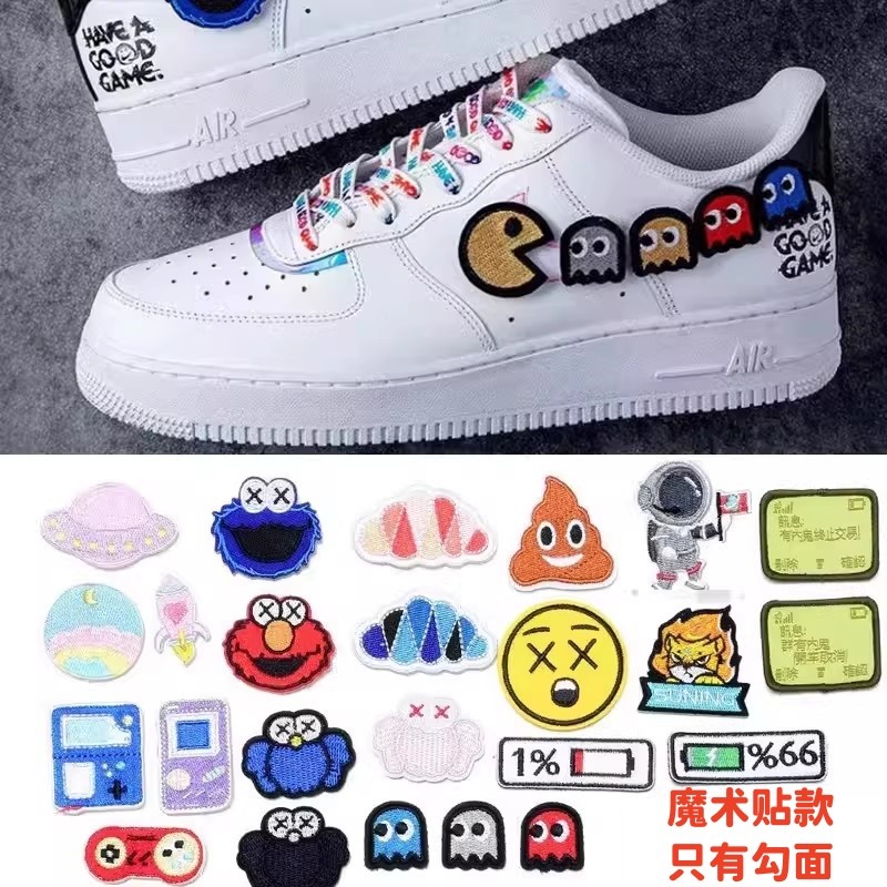Thích hợp cho Nike Video Game Pixel Velcro Phụ kiện Pioneer Air Force Phim hoạt hình af Thay đổi móc