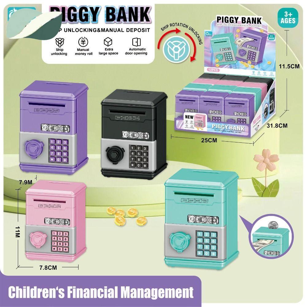 Lợn tiết kiệm đồ chơi trẻ em, Mật khẩu Mini Hộp tiết kiệm tiền, ATM Đồ chơi tiết kiệm tài chính Ngân
