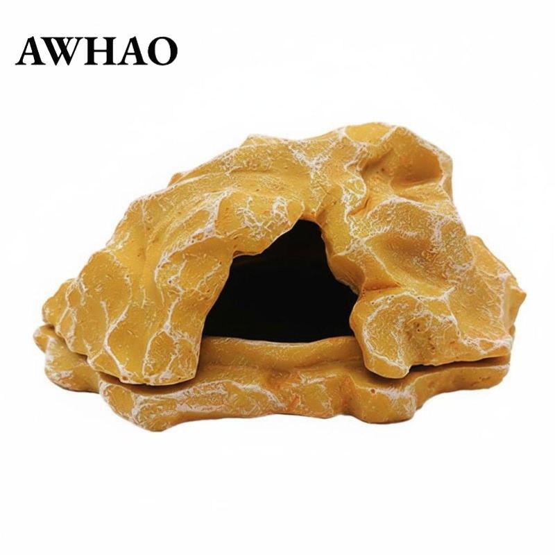 Pet Rock Hide Dễ dàng làm sạch Nơi ẩn náu bằng đá giả Đế ổn định cho Terrarium