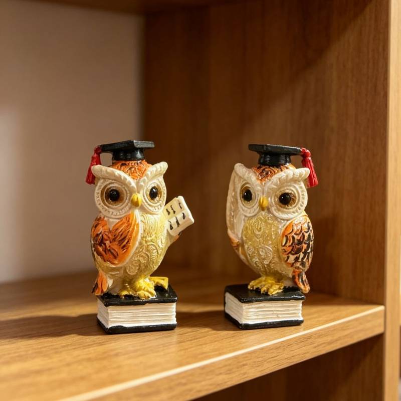 New Doctor Owl Resin Craft Ornament Graduation Season Creative Study Table Decorations Statue JLG2