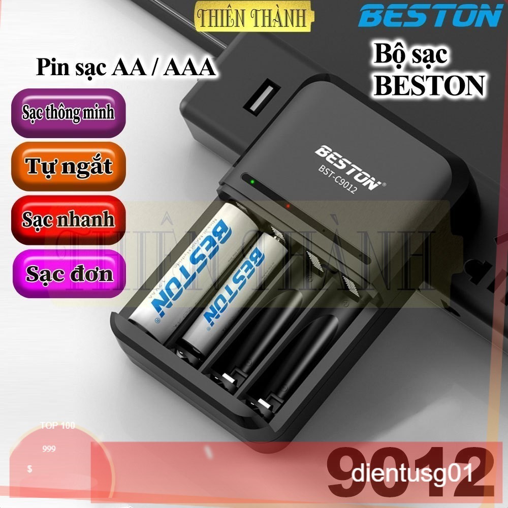 Bộ sạc BESTON C9012,pin sạc AA3300mAh,AAA1300mAh,1.2V,(9012,3300,1300)