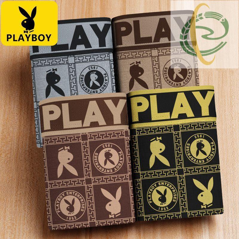 At6 Authentic Playboy Quần Lót Nam Quần Lót Thông Gió Kháng Khuẩn Cotton Nguyên Chất Kích Thước Lớn 