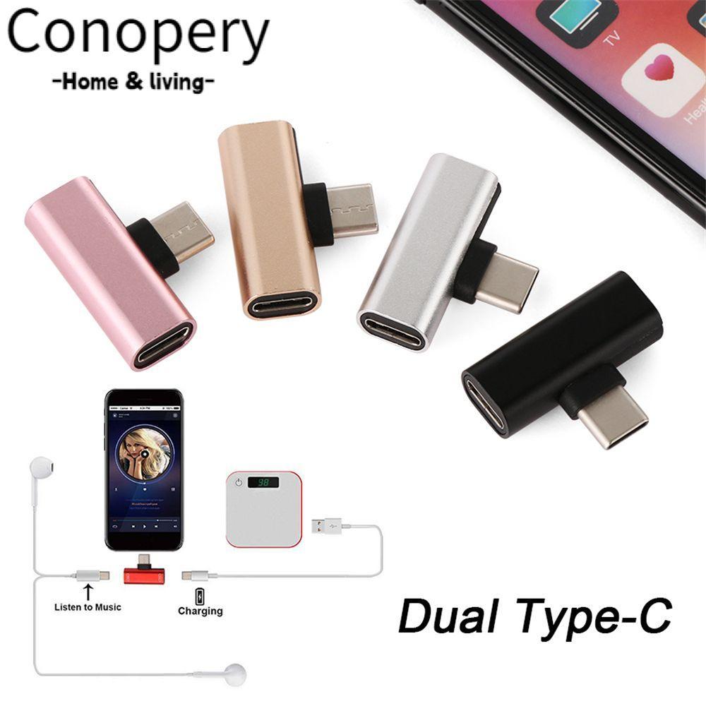 CONOPERY Bộ Chuyển Đổi Âm Thanh Đầu Nối Cáp Mini USB C Tai Nghe Jack Cho S10 S9 Huawei Mate20