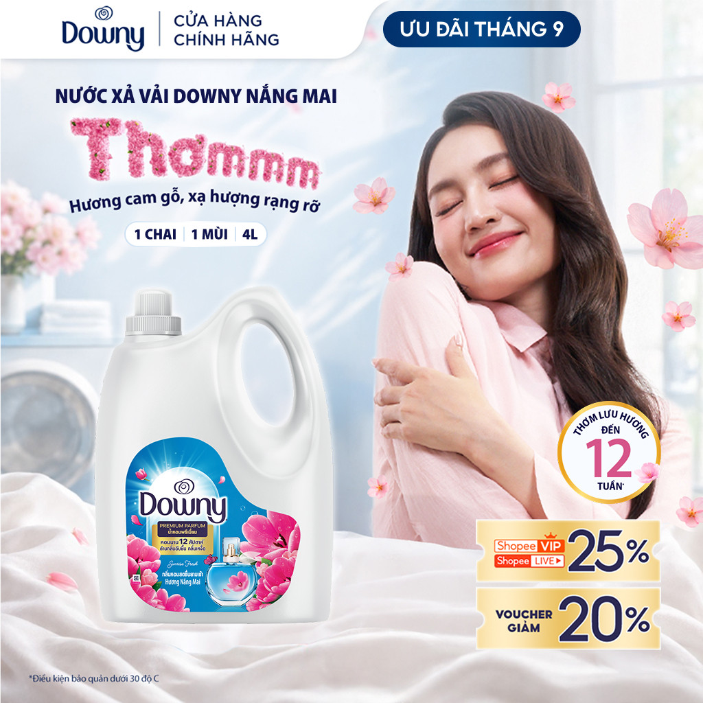 Nước Xả Vải Downy Nắng Mai Chai 4L