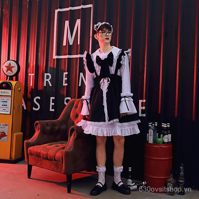 Đen Trắng lolita Trang Phục Người Giúp Việc Trang Phục lolita Đầm Nữ Quần Áo Boss Đầm Cung Cấp