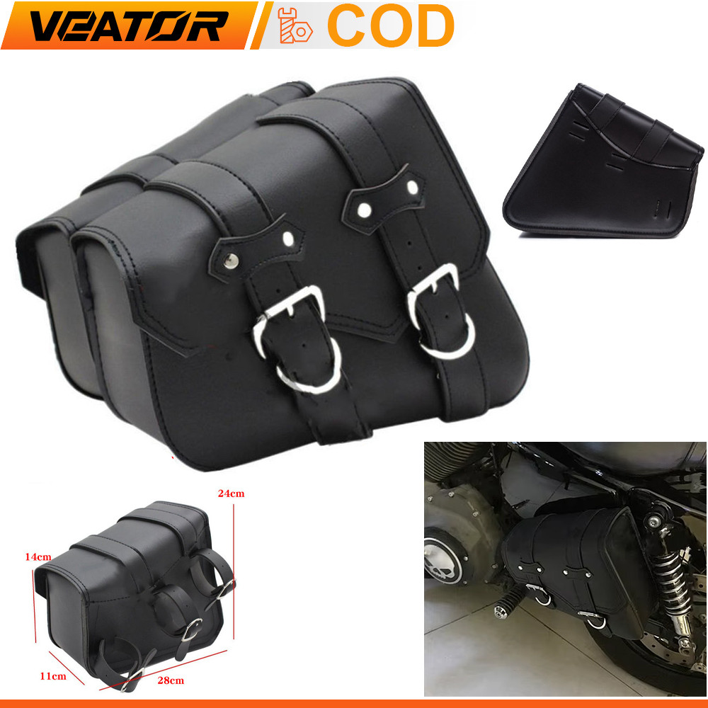 1 cặp   Motorcycle xe máy Saddle Bag Xe đạp Side Storage Bag Fork Tool Bag Màu đen case Box