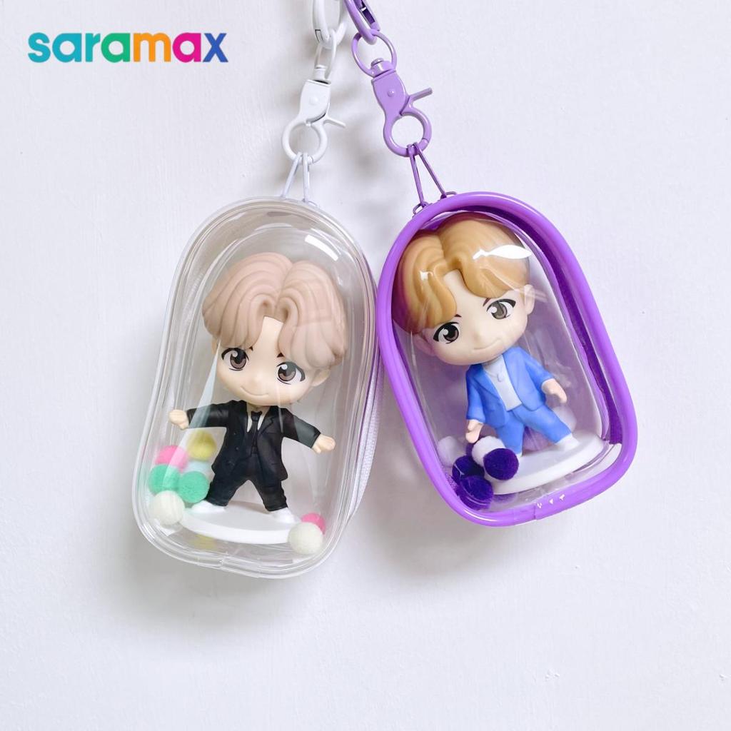 TinyTan BTS Happy Meal Bag Charm Túi trong suốt cho McDo 2025 hình Vỏ bảo vệ chống bụi màu tím Hộp m