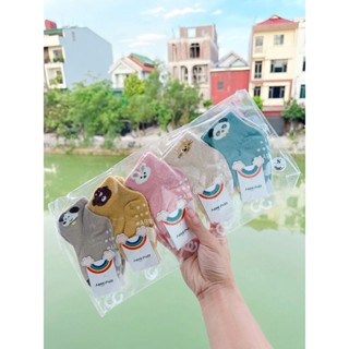 Set 5 -10 Đôi Tất Lưới Cổ Cao Chống Trơn Trượt Họa Tiết Hình Thú Màu Pastel Vớ 4 Mùa Thoáng Khí Cho Bé 0-3 Tuổi