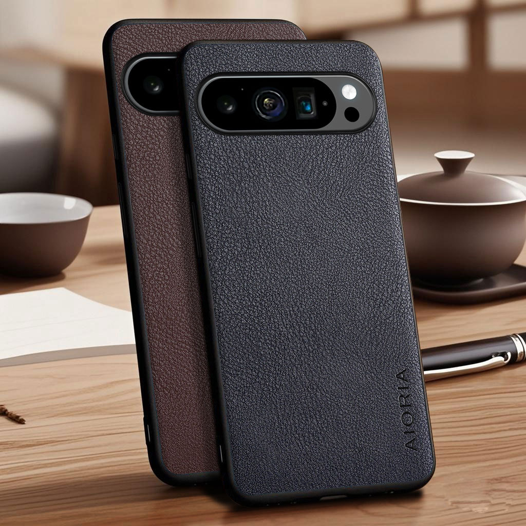 Ốp Lưng Cho Google Pixel 9 9A Pro XL Pixel 8 Pro 8A Vegan Giả Lychee Sỏi Da Vỏ Điện Thoại funda Cho 