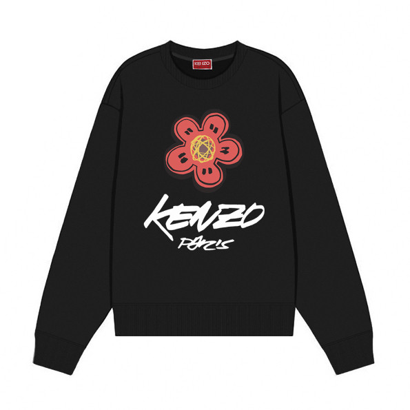 Kenzo Bán chạy Hoodie cổ tròn in logo hoa Haitang phù hợp nam và nữ