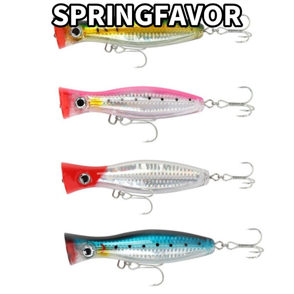 SPRINGFAVOR 4 Mồi Popper Nước Hàng Đầu, 12cm 43g Có Mắt Topwater Popper, ABS Bền Kích Thước Lớn Cứng