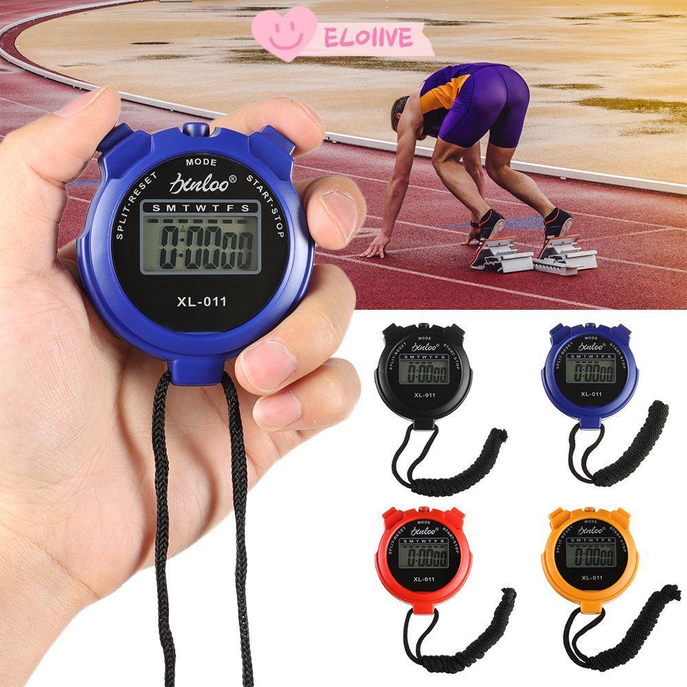 Đồng hồ bấm giờ thể thao ELO11VE Đồng hồ bấm giờ chống sốc Lap Split Running Fitness Memory Stopwatc