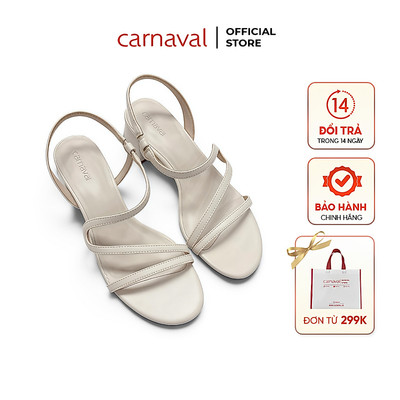 Sandal Cao Gót Nữ Carnaval Quai Mảnh Chữ X, Gót Vuông 5cm Êm Chân Thanh Lịch - VS215