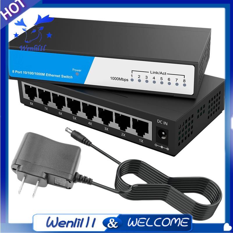 8 cổng Gigabit Ethernet Switch 1000Mbps Gigabit Ethernet Switch Bộ chia Internet Công tắc thông minh