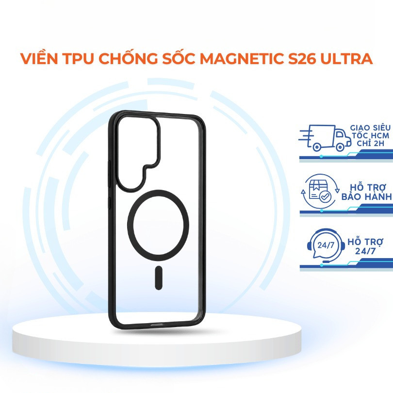 Ốp Likgus Lưng Trong Chống Ố Vàng Viền Đen TPU Dẻo MagSafe Samsung S26 Ultra