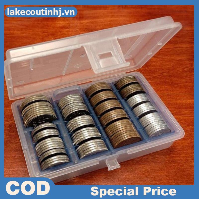 Lu Coin Box Clear Round Coin Cases Storage Capsules Display Cases Protection Organizer Collectibles 