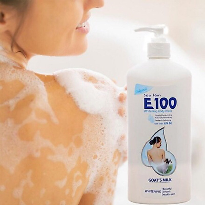 Sữa tắm trắng da E100 tinh chất sữa dê 520ml