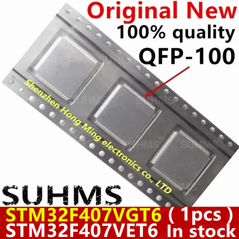 (1 Cái) 100% Mới STM32F407VET6 STM32F407VGT6 STM32F407 VET6 STM32F407 VGT6 QFP-100 Chipset