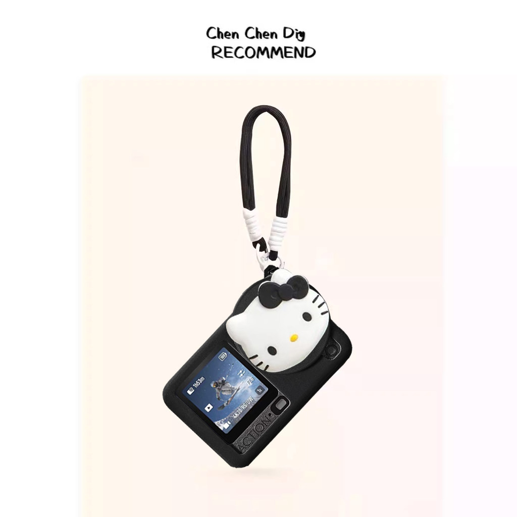 Ốp bảo vệ Camera DJ DJ Action6 Vỏ mềm silicon hình mèo Kitty dễ thương Dây treo cổ Vỏ bảo vệ chéo